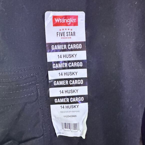 WRANGLER Black Gamer Cargo Pants Sz 14 Husky NWT - Picture 3 of 7